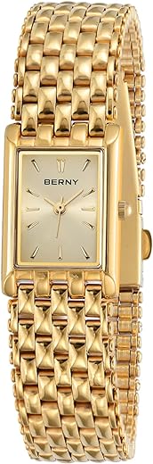 BERNY Gold Watches for Women Updated Ladies Quartz Wrist Watches Stainless Steel Band Womens Small Gold Watch Luxury Casual Fashion Bracelet Tools Included