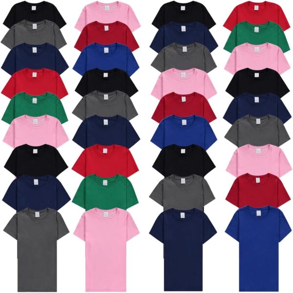 BILLIONHATS Womens T-Shirts in Bulk, Cotton Crew Neck Scoop Short Sleeve Tees Assorted Colors Bulk