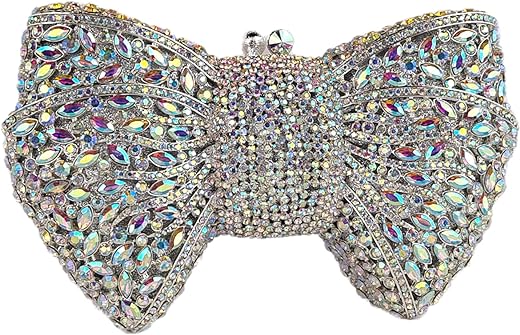 Bowknot Luxury Crystal Clutch Women Glitter Rhinestone Evening Bag for Party Wedding