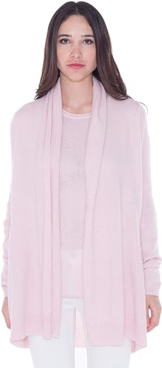 cashmere 4 U 100% Cashmere Oversize Open Front Cardigan Coat for Women