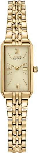 Citizen Ladies' Eco-Drive Classic Dress Corso Stainless Steel Rectangle Watch, 2-Hand, Jewelry Clasp