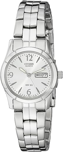 Citizen Quartz Womens Watch, Stainless Steel, Classic, Silver-Tone (Model: EQ0540-57A)