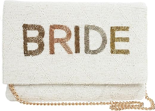 Clutch Purse for Wedding Day Beaded Clutch Purse Bachelorette Party Bridal Shower,Engagement Gifts & Bride To Be