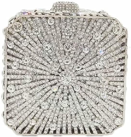 Cute Women Crystal Box Clutch Evening Bags Wedding Party Cocktail Rhinestone Handbags and Purses