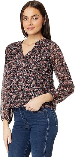 Faherty Women's Silk Cotton Sage Wood Blouse