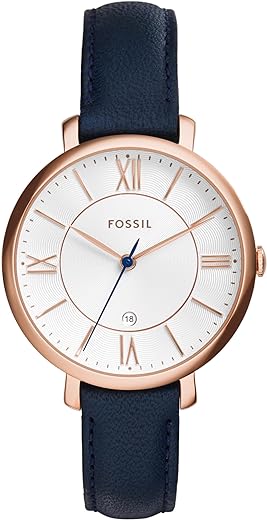 Fossil Jacqueline Women's Watch with Stainless Steel or Leather Band, Analog Watch Display