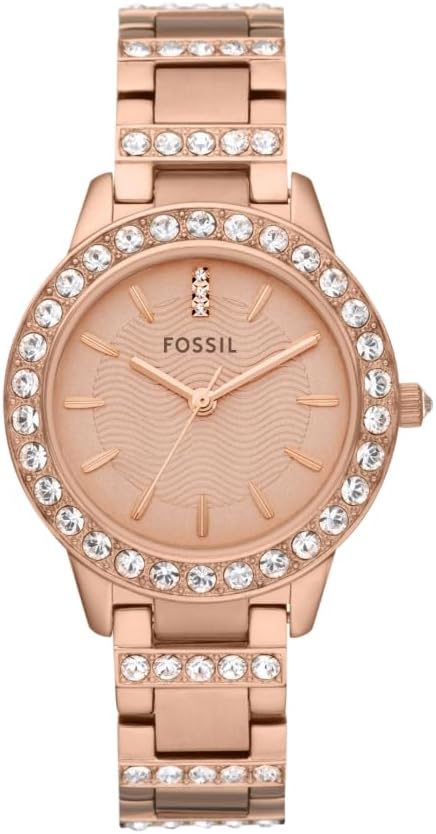 Fossil Jesse Women's Watch with Crystal Accents and Self-Adjustable Stainless Steel Bracelet Band