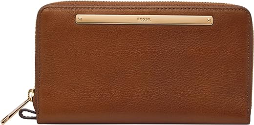 Fossil Women's Liza Leather Zip Around Clutch Wallet With Retractable Wristlet Strap for Women