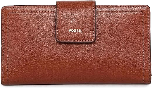 Fossil Women's Logan Leather RFID-Blocking Tab Clutch Wallet for Women