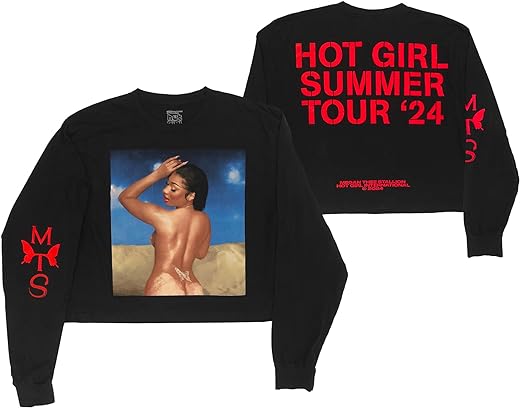 Megan Thee Stallion Official Merch Hot Girl Summer Tour Cropped Long Sleeve T-shirt