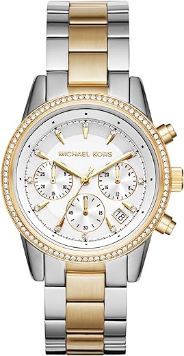 Michael Kors Ritz Women's Watch, Stainless Steel and Pavé Crystal Watch for Women