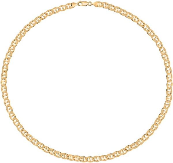 Savlano 14K Solid Gold Italian Chain Figaro, Rope, Mariner, Box, Cuban 14 Karat Anklet for Women & Girls Comes With Gift Box - Made in Italy