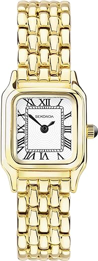 Sekonda Monica Ladies 20mm Quartz Watch in White with Analogue Display, and Gold Alloy Strap 40144