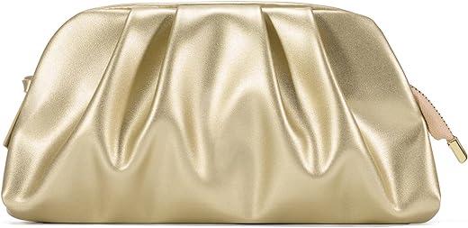 SWEETV Dressy Vegan Leather Clutch Purse for Women Formal, Soft Pleated PU Evening Clutch for Weddings, Proms, Cocktail-Gemma