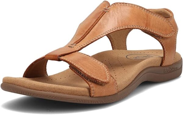 Taos The Show Premium Leather Women's Sandal - Experience Everyday Style, Comfort, Arch Support, Cooling Gel Padding and an Adjustable Fit for Exceptional Walking Comfort