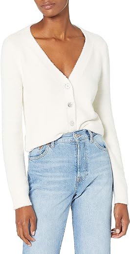 The Drop Women's Francine V-Neck Button Front Cozy Cardigan