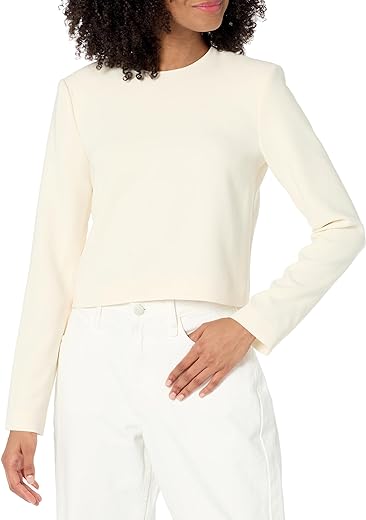 Theory Women's Long Sleeve Minimal Crew Neck Top