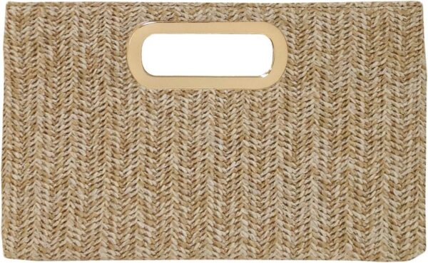 Top Handle Straw Clutch