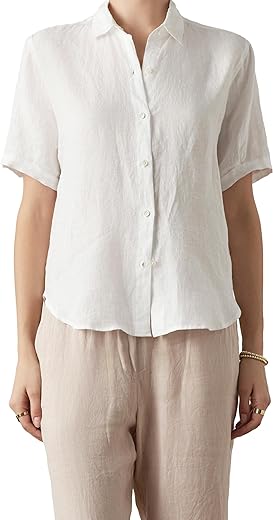 Velvet by Graham & Spencer Women's Claremont Woven Linen Button Up Shirt