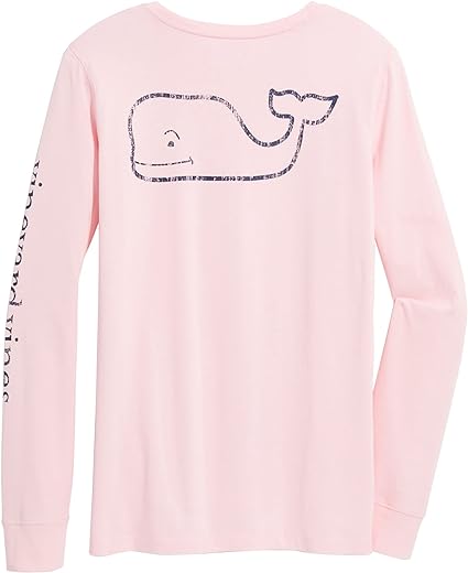 vineyard vines Women's Long Sleeve Vintage Whale Pocket T-Shirt